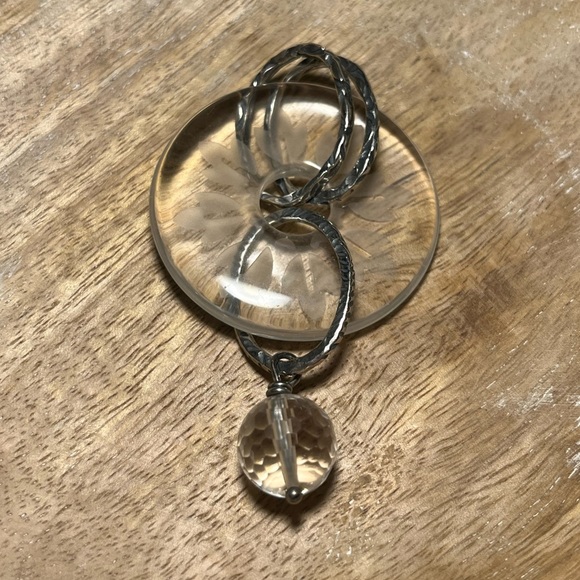 Silpada 925 Sterling Silver Etched Glass Crystal Round Donut Dangle Pendant - Picture 6 of 15